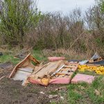 fly tipping at the side of the road