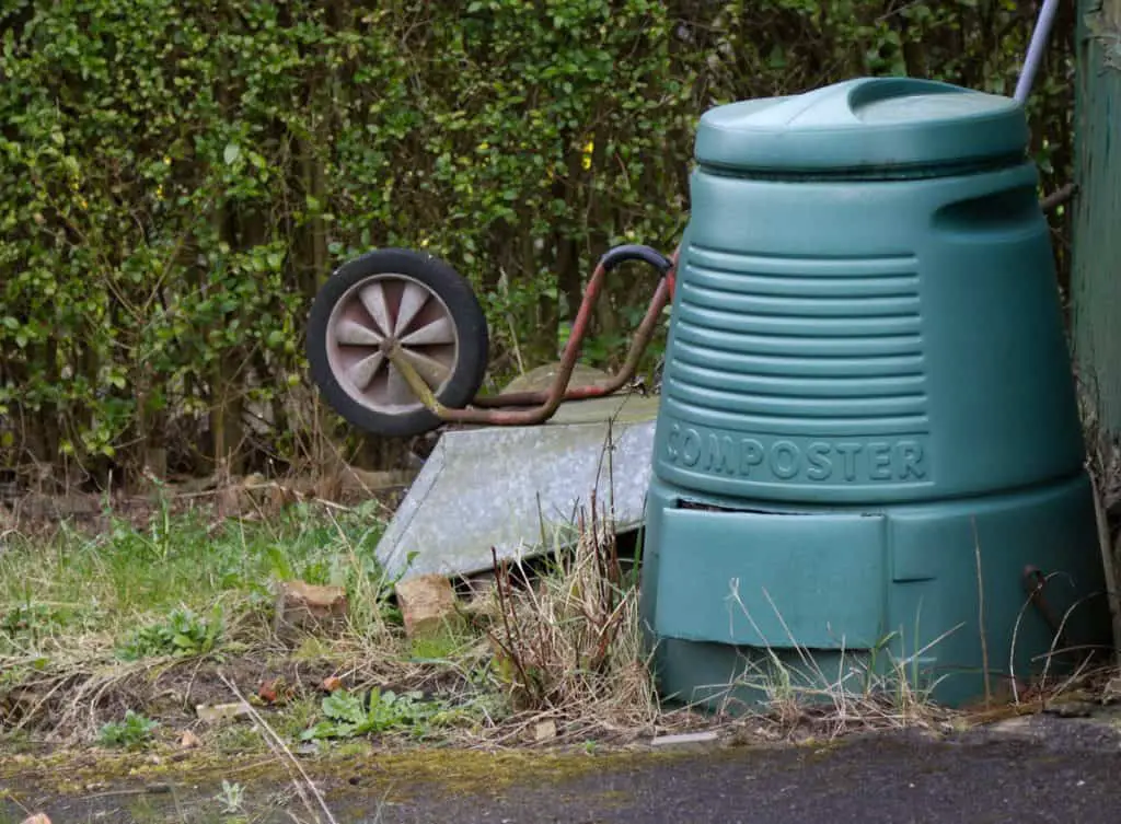 compost bin in garden