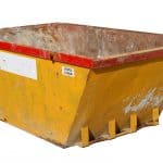 empty yellow skip on white background