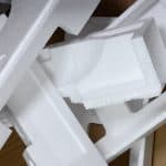 polystyrene packaging on cardboard
