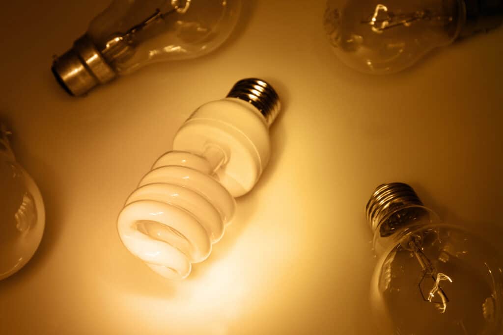 illuminated energy saving light bulb