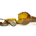 broken brown glass bottle