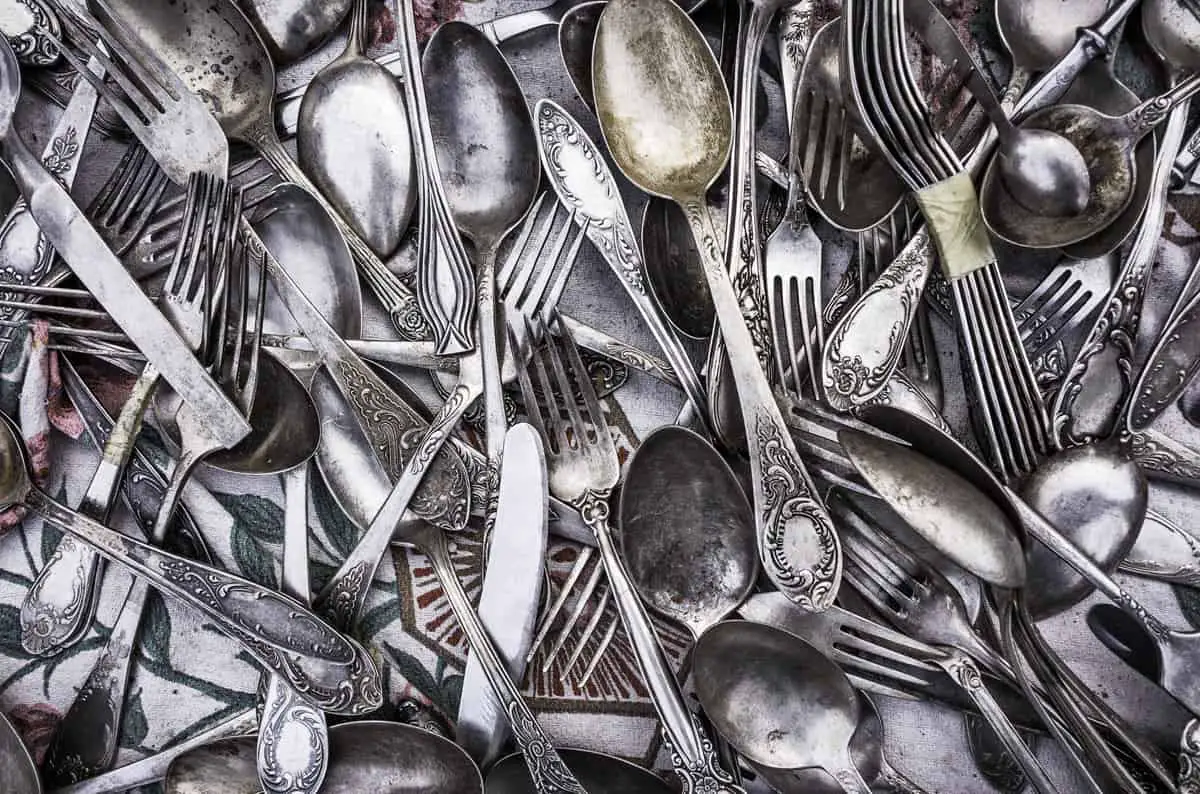 pile of old cutlery
