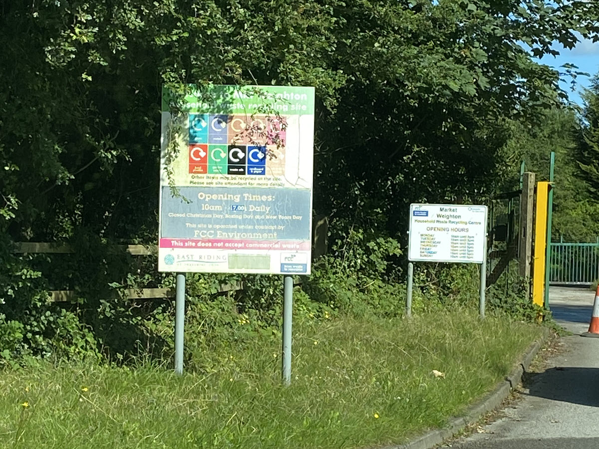 market weighton household waste recycling site entrance