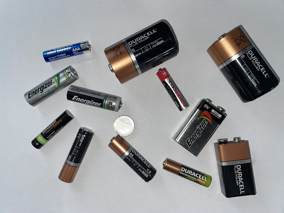 collection of flat batteries