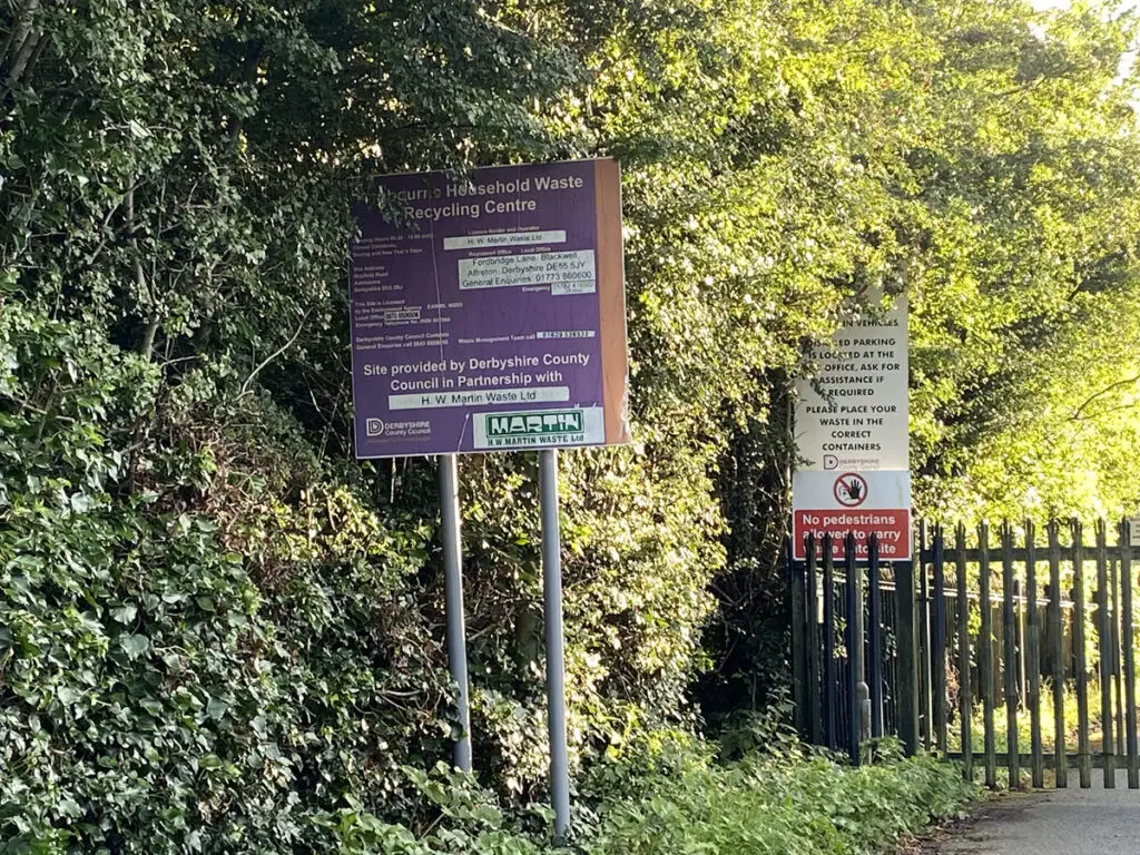 ashbourne tip entrance sign