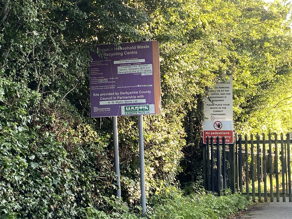 ashbourne tip entrance sign